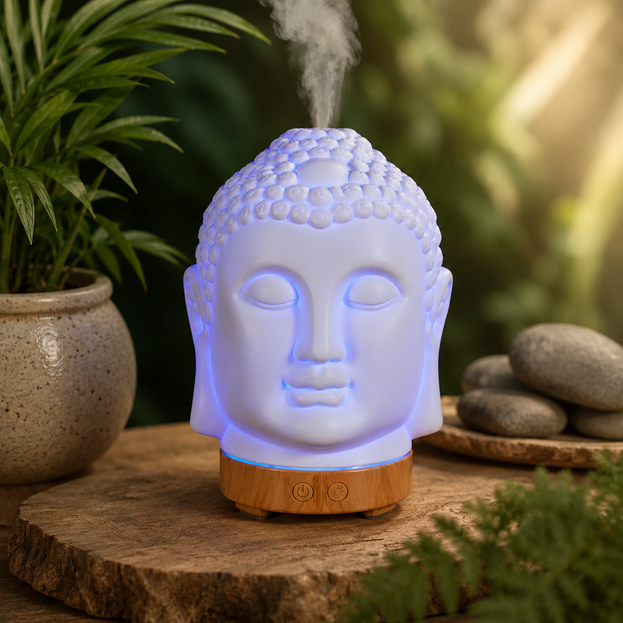 Buddha Aroma Diffuser – Ultrasonic Essential Oil Humidifier with LED Light