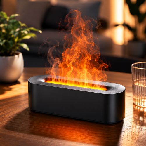 Colorful Flame Aroma Diffuser Ultrasonic Humidifier with Timer
